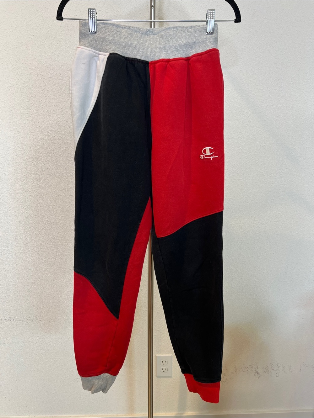 Champion Red, Black & White Colorblock Joggers